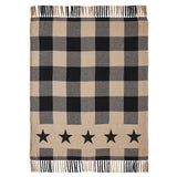 Black Check Star Woven Throw-Lange General Store