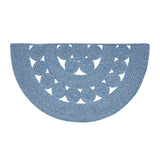 Blended Blue Indoor/Outdoor Braided Half Circle Rug-Lange General Store