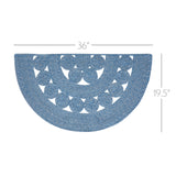 Blended Blue Indoor/Outdoor Braided Half Circle Rug-Lange General Store