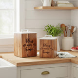 Bless Our Home Wood Canisters-Lange General Store