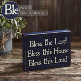 Bless The Lord Blue Wooden Sign-Lange General Store