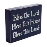 Bless The Lord Blue Wooden Sign-Lange General Store