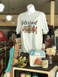 Blessed Mom Ash Blue T-Shirt-Lange General Store