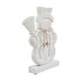 Blizzard Bliss Distressed White Wooden Snowman