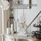 Blizzard Bliss Distressed White Wooden Snowman