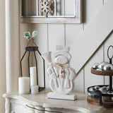 Blizzard Bliss Distressed White Wooden Snowman