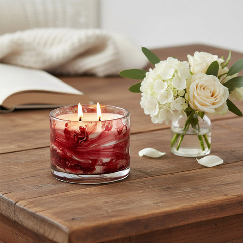 Blown Glass Tumbler Candle - Wind Red-Lange General Store