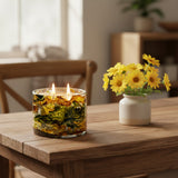 Blown Glass Tumbler Candle - Wind Yellow & Green-Lange General Store