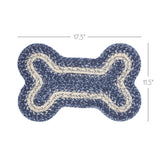 Blue Falls Dog Bone Braided Waterproof Rug Mat – Small 11.5x17.5 – Indoor Outdoor Pet Bowl Mat