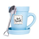 Blue Flower Pot Mug - Best Friend-Lange General Store