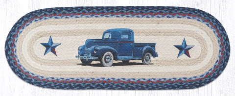 Blue Vintage Truck Braided Table Runner-Lange General Store