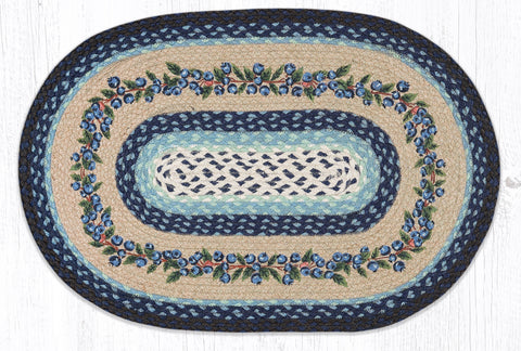 Blueberry Vine Braided Oval Rug-Lange General Store