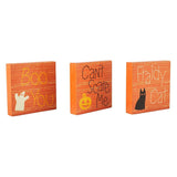 Boo You Can't Scare Me Fraidy Cat Blocks Set of 3-Lange General Store