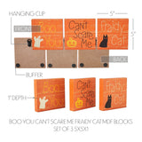 Boo You Can't Scare Me Fraidy Cat Blocks Set of 3-Lange General Store