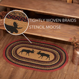 Boone Trace Moose Braided Oval Rug-Lange General Store