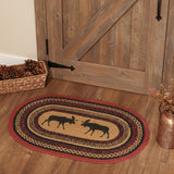 Boone Trace Moose Braided Oval Rug-Lange General Store