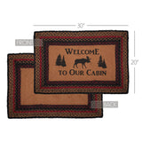 Cumberland Moose Welcome To Our Cabin Braided Rectange Rug-Lange General Store