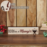 Born In A Manger Block Sign-Lange General Store