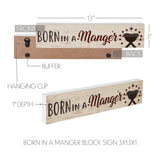 Born In A Manger Block Sign-Lange General Store