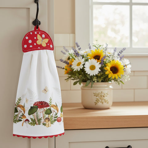 Botanical Mushrooms Hang-Up Kitchen Towel-Lange General Store