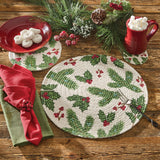 Boughs of Holly Braided Coaster Set-Lange General Store