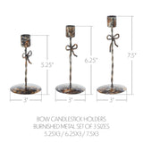 Bow Candlestick Holders Burnished Metal Set of 3-Lange General Store