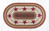 Bradford Burgundy Star Oval Braided Rugs-Lange General Store