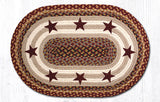 Bradford Burgundy Star Oval Braided Rugs-Lange General Store