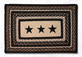 Briarwood Black Star Rectangle Braided Rugs-Lange General Store