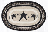 Briarwood Primitive Black Star Oval Braided Rugs - Lange General Store