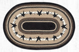 Briarwood Primitive Black Star Oval Braided Rugs - Lange General Store