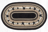 Briarwood Primitive Black Star Oval Braided Rugs - Lange General Store