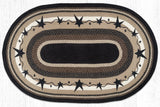 Briarwood Primitive Black Star Oval Braided Rugs - Lange General Store