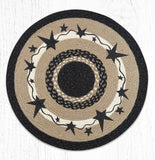 Briarwood Primitive Black Star Oval Braided Rugs - Lange General Store