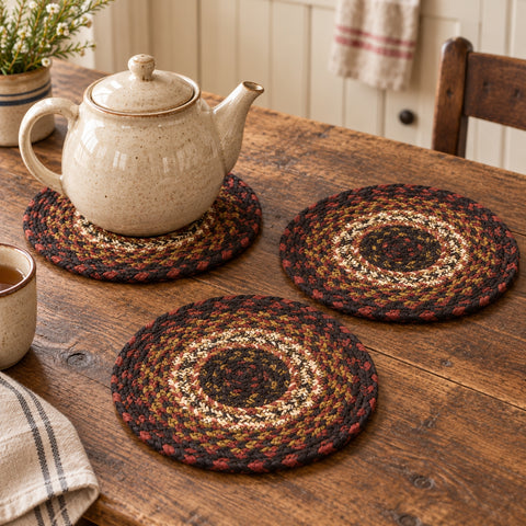 Brick Raven Braided Trivet 8" Set of 3