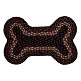 Brick Raven Dog Bone Braided Waterproof Rug Mat – Small – Waterproof Dog Feeding Mat – Brick Red, Black