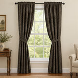 Bridgeton Black Long Panel Curtains with matching tiebacks