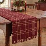 Bridgeton Wine Chindi Table Runner with Christmas centerpiece