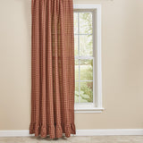 Bridgeton Wine Ruffled Single Panel Curtain-Lange General Store