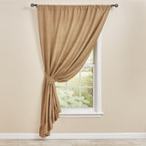 Bridgeton Wine Ticking Ruffled Single Panel Curtain-Lange General Store