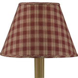 Bridgeton Wine and Tan Plaid Lamp Shade-Lange General Store