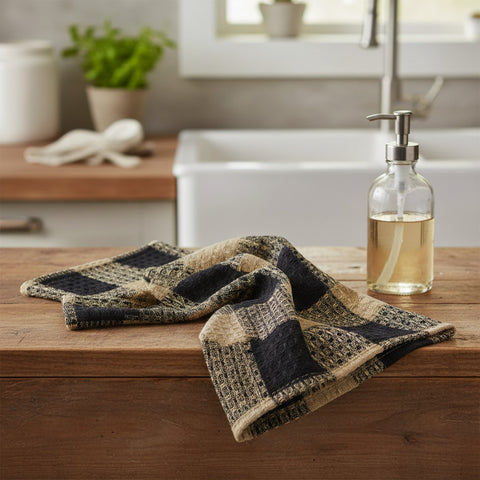 Buffalo Black And Tan Check Dishcloth Set of 3-Lange General Store