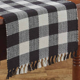 Wicklow Black Check Yarn Table Runners-Lange General Store