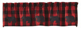 Wicklow Bear Black and Red Buffalo Check Valance-Lange General Store