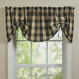 Wicklow Black and Tan Buffalo Check Farmhouse Valance-Lange General Store