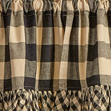 Buffalo Black and Tan Check Ruffled Swags-Lange General Store