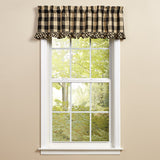 Buffalo Black and Tan Check Ruffled Valance-Lange General Store