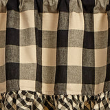 Buffalo Black and Tan Check Ruffled Valance-Lange General Store