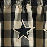 Buffalo Black and Tan Check Star Valance-Lange General Store