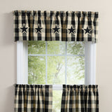 Buffalo Black and Tan Check Star Valance-Lange General Store